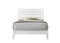 1pc Full Size White Finish Panel Bed Geometric Design full-white-bed frame-wood