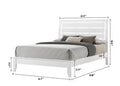 1pc Queen Size White Finish Panel Bed Geometric Design queen-white-bed frame-wood