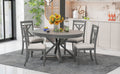 5 Piece Retro Functional Dining Table Set grey-solid wood