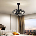 Hot Sell Industrial Ceiling Fan Light Kit for Living matte black-abs-metal
