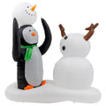 7 Foot Christmas Inflatable Penguin and Snowman