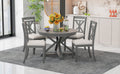 5 Piece Retro Functional Dining Table Set grey-solid wood