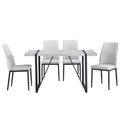 5 Piece Dining Table Chairs Set, Rectangular