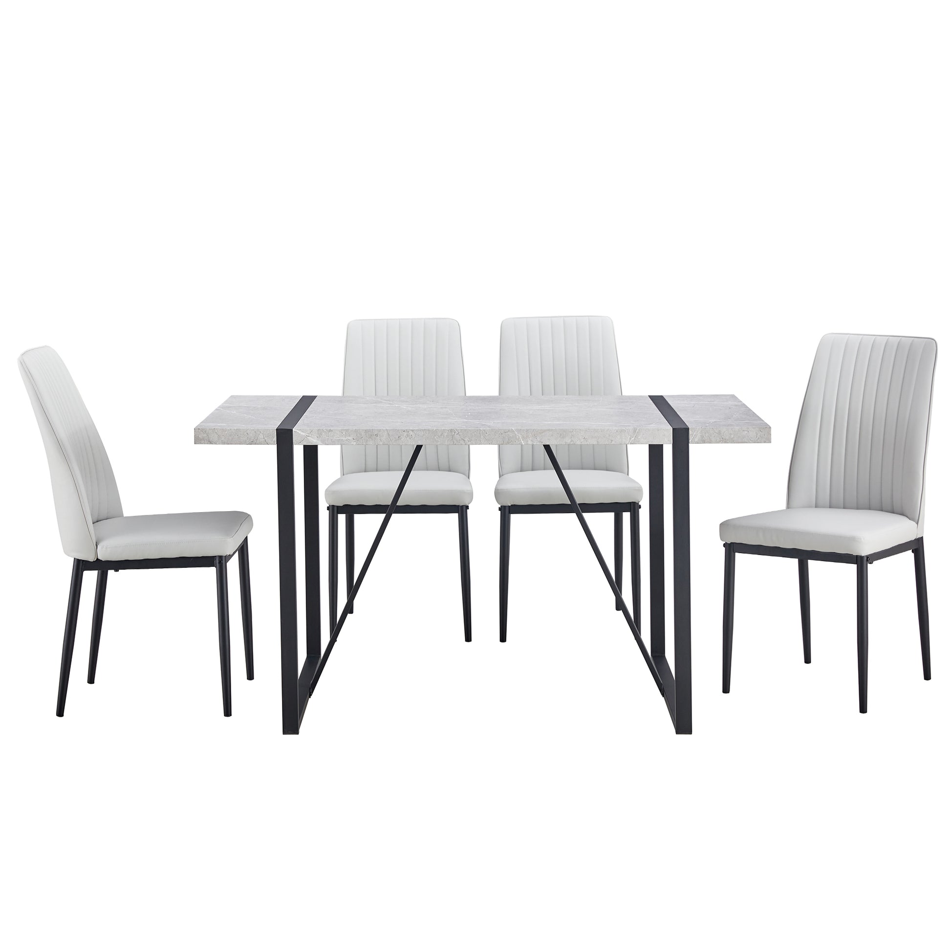 5 Piece Dining Table Chairs Set, Rectangular