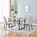 5 Piece Dining Table Chairs Set, Rectangular