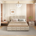 Queen Size Upholstered Platform Bed With Twin