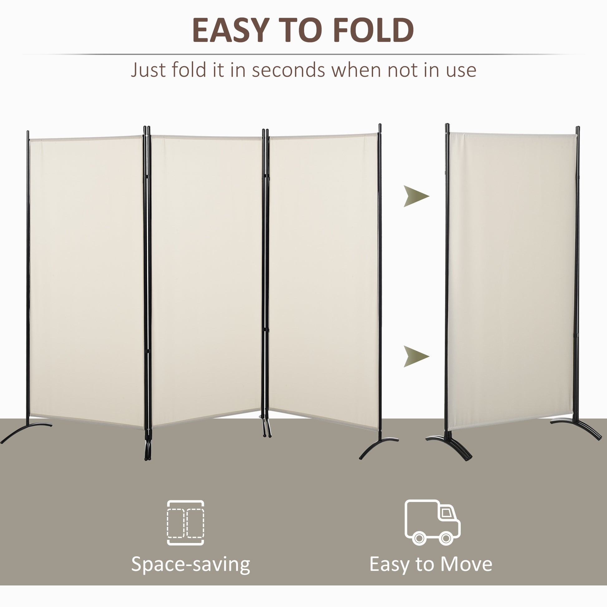 3 Panel 6ft Room Divider Folding Privacy Screen