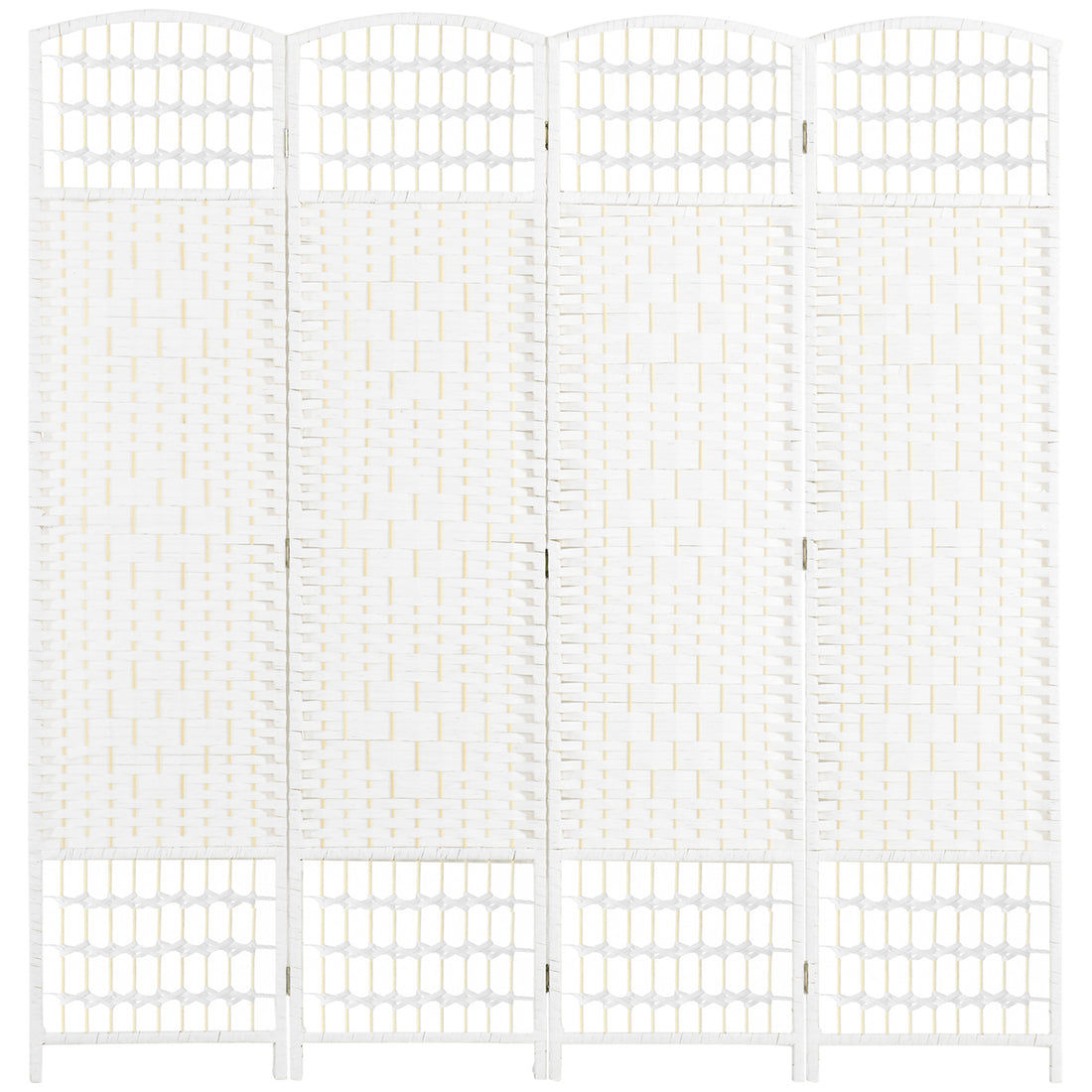 4 Panel Room Divider, Folding Privacy Screen, 5.6' white-paper