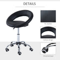 Crescent Rolling Salon Stool with Adjustable