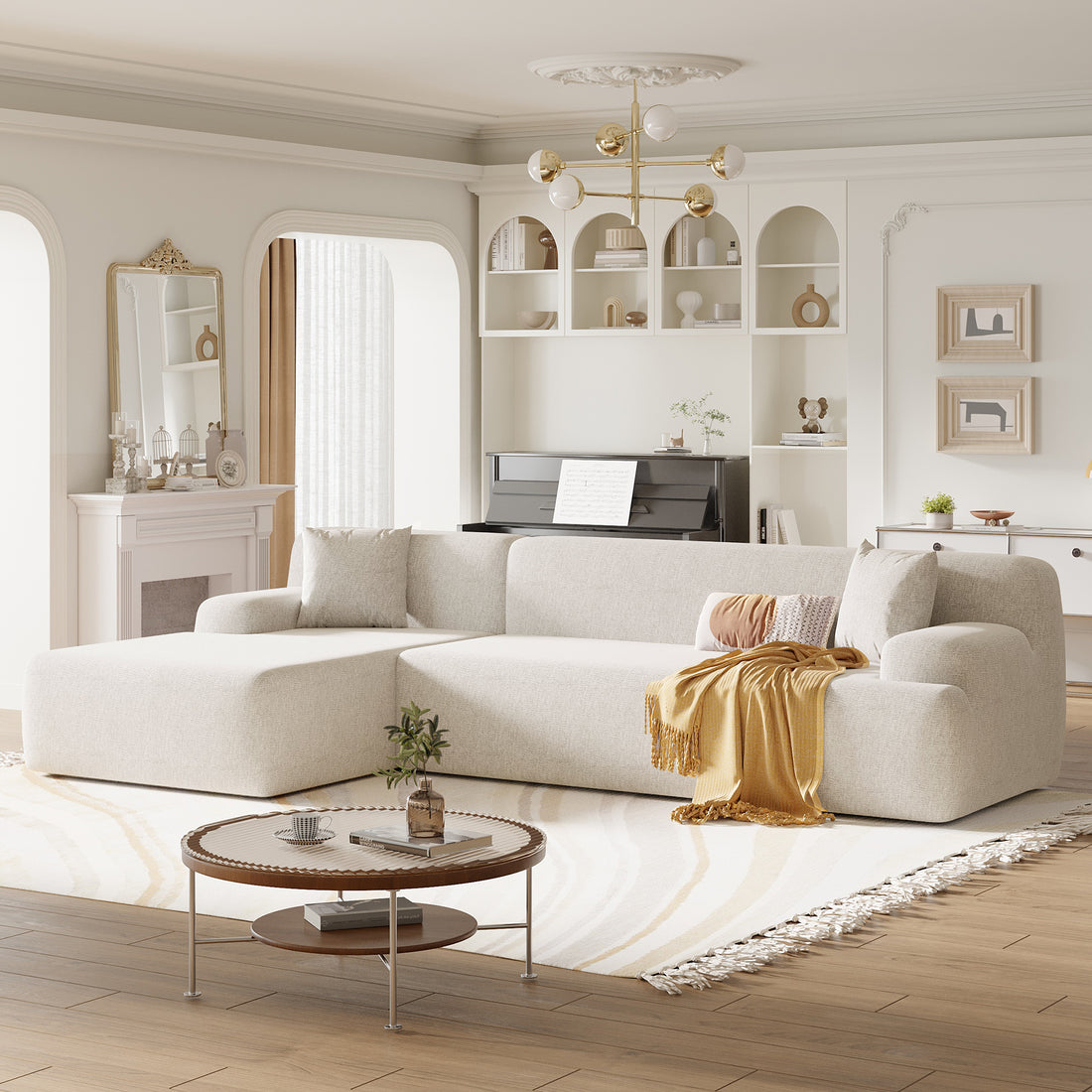 U Style Modern Large L Shape Modular Sectional Sofa