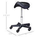 Rolling Saddle Stool, Swivel Salon Chair,