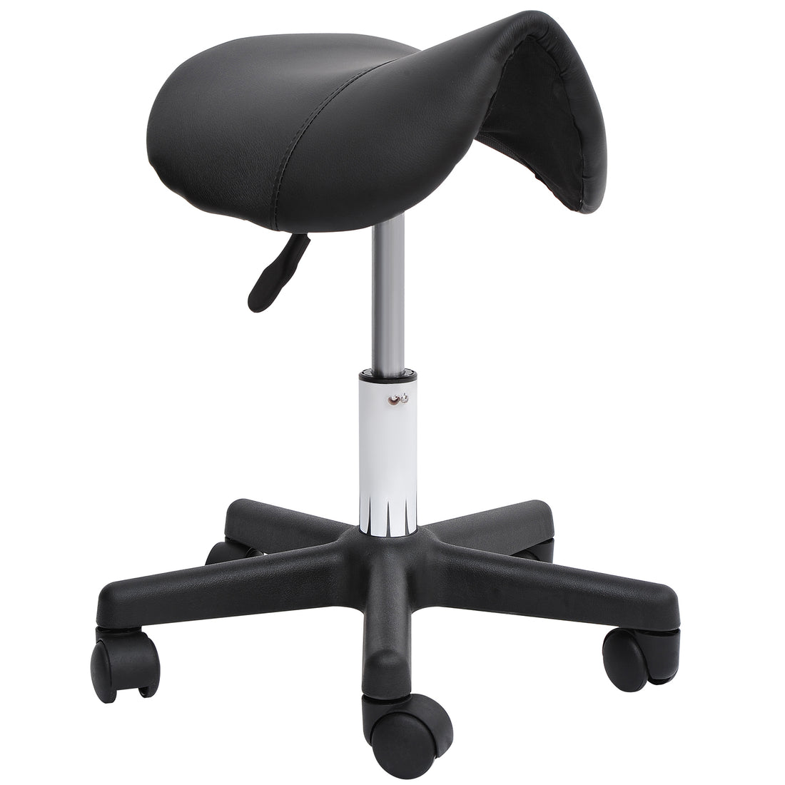 Rolling Saddle Stool, Swivel Salon Chair,