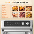 Air Fryer Toaster Oven, 21QT 8 In 1 Convection Oven silver-stainless steel