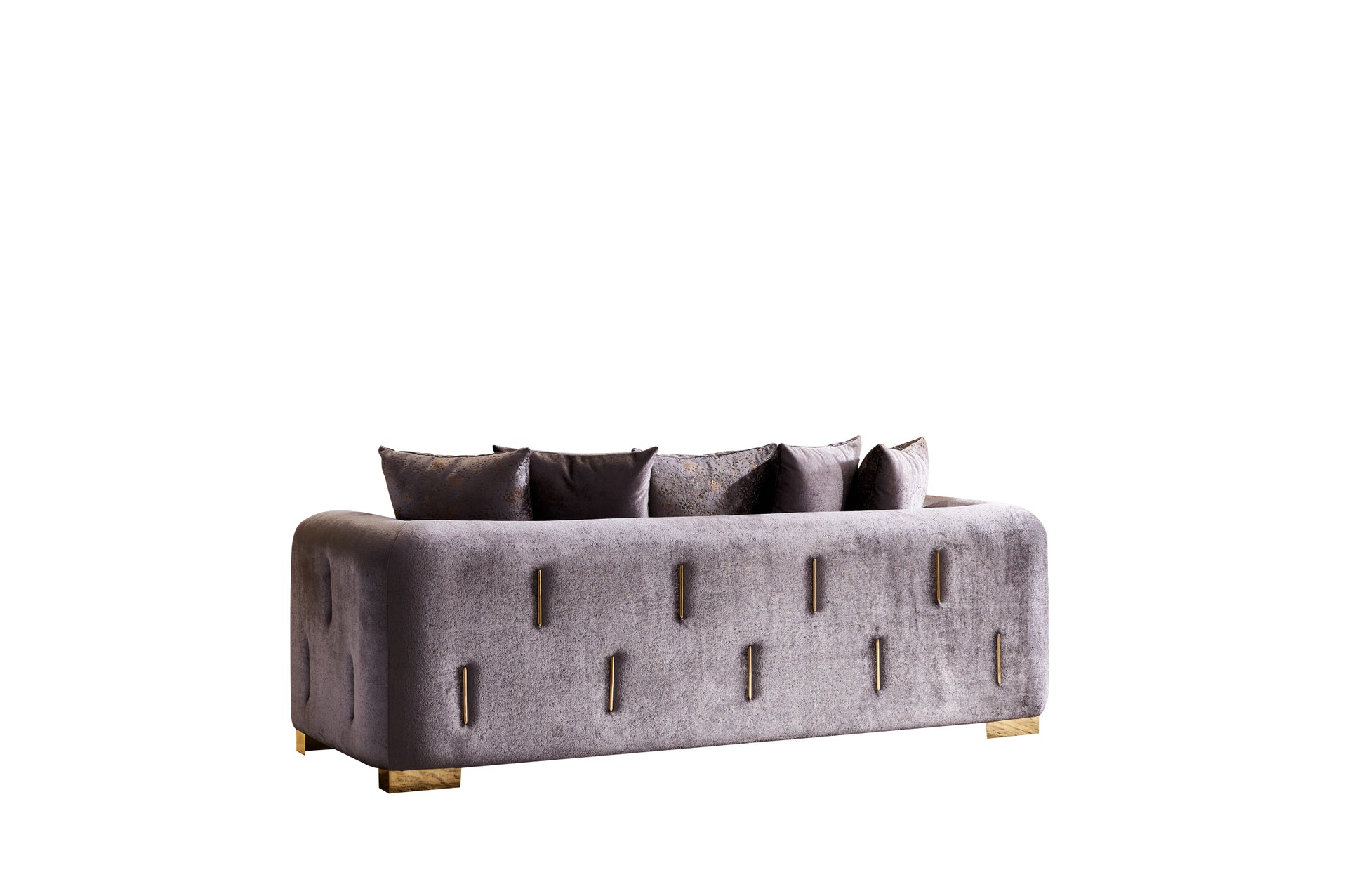 Impreza Modern Style Sofa in Silver silver-velvet-wood-primary living