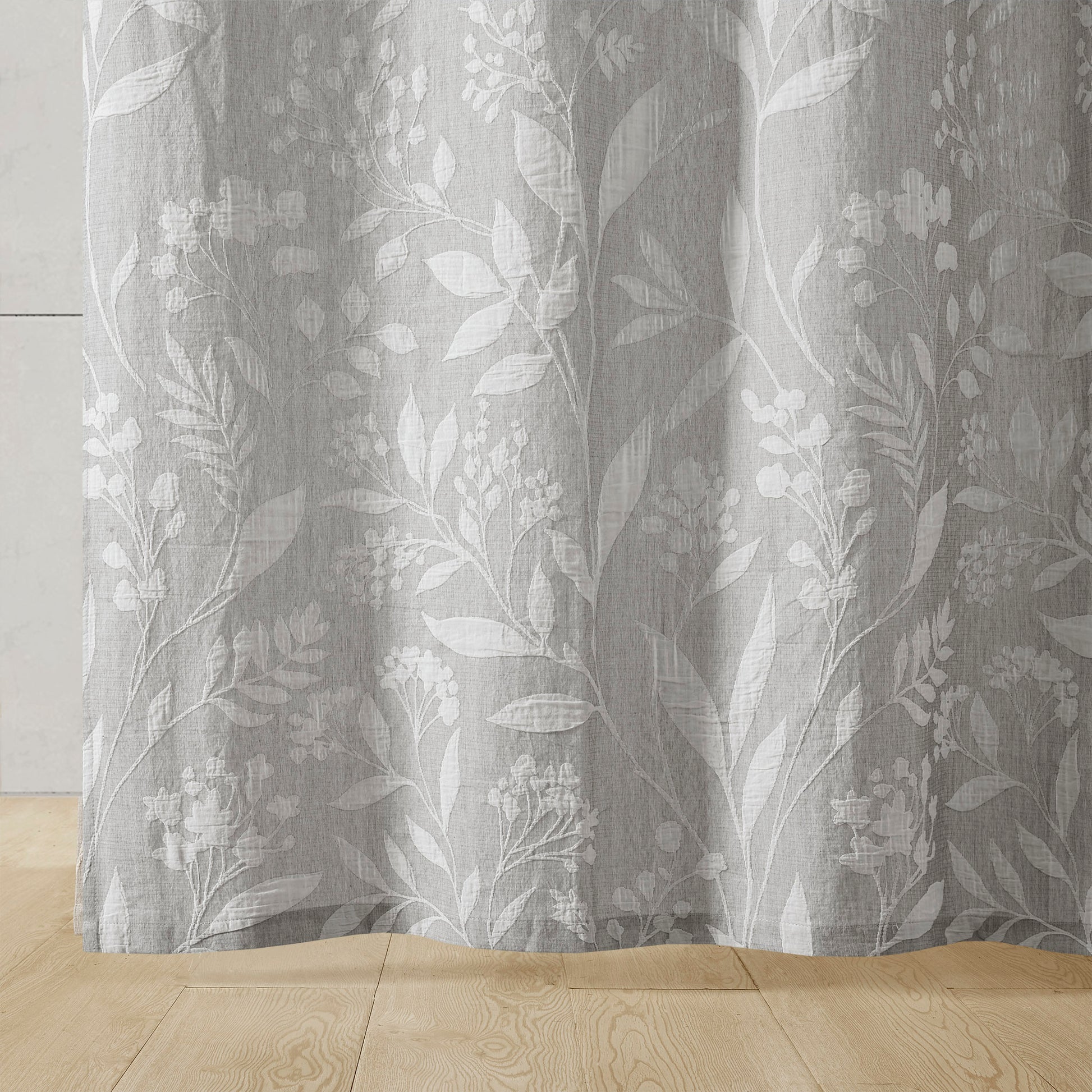 Floral Shower Curtain taupe-cotton