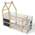 Twin over Twin House Bunk Bed with White Storage box spring not required-twin-white-bed frame-pine