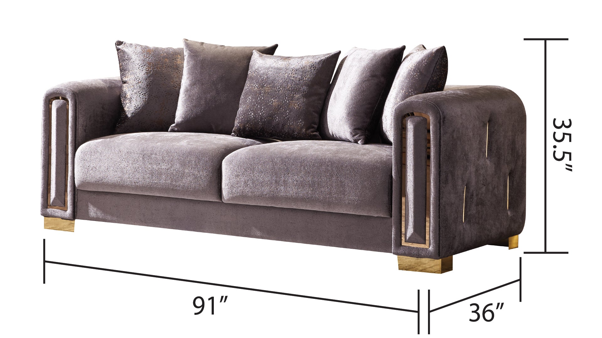 Impreza Modern Style Sofa in Silver silver-velvet-wood-primary living