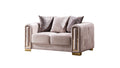 Impreza 2Pc Modern Living Room Set in Beige beige-velvet-wood-primary living