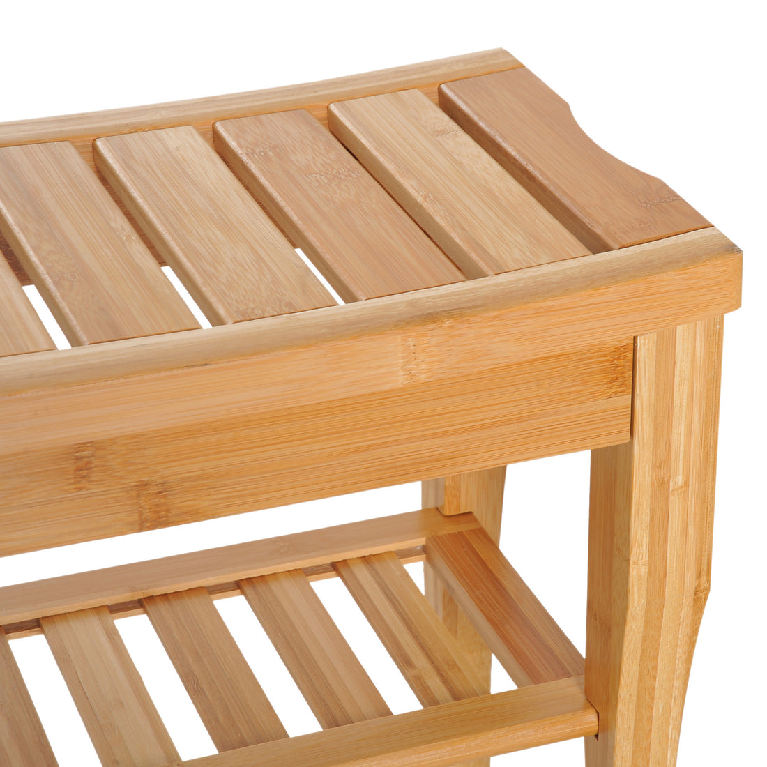 Long Bamboo Shower Bench Seat, 20" Wooden Spa