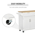 Mobile Kitchen Island with Storage, Kitchen Cart with white-mdf