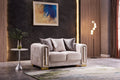 Impreza 2Pc Modern Living Room Set in Beige beige-velvet-wood-primary living