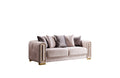 Impreza 2Pc Modern Living Room Set in Beige beige-velvet-wood-primary living