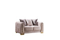 Impreza 2Pc Modern Living Room Set in Beige beige-velvet-wood-primary living