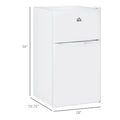 Double Door Mini Fridge with Freezer, 3.2 Cu.Ft