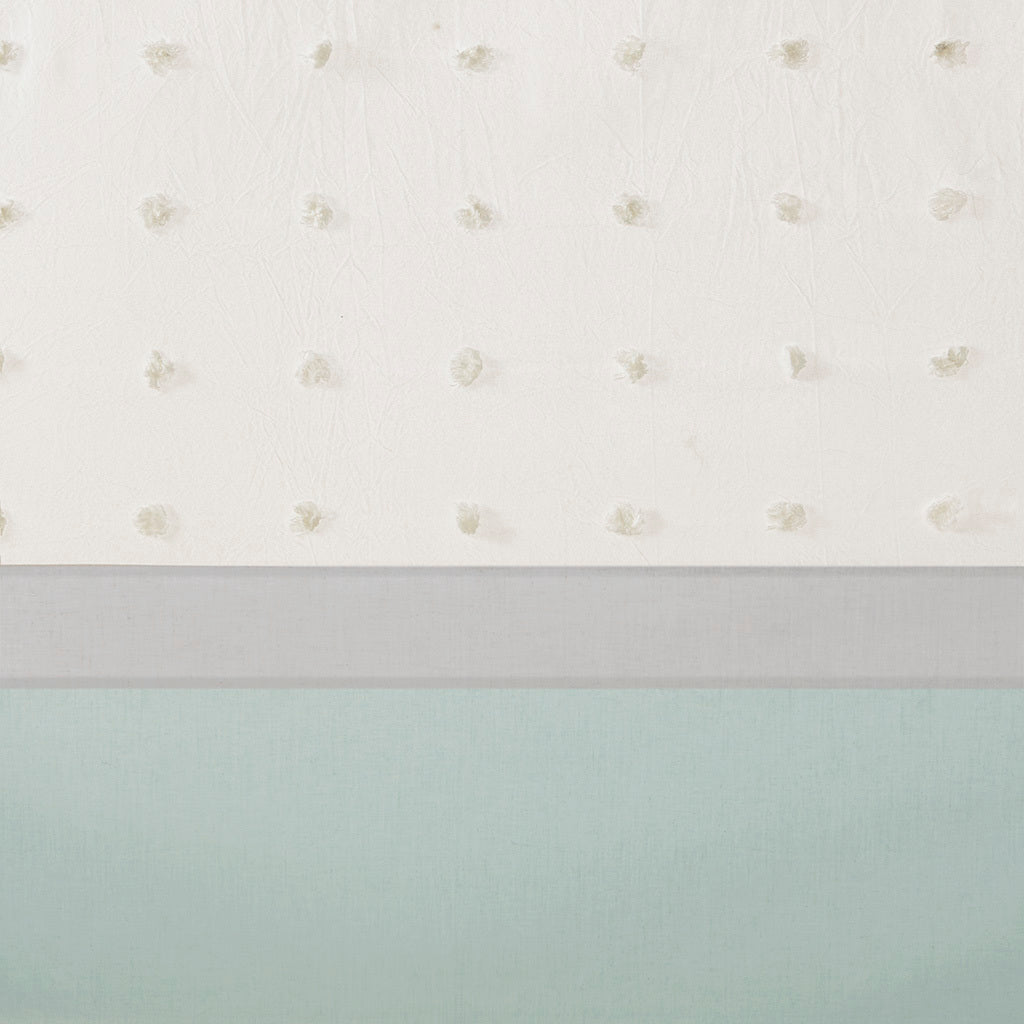 Cotton Jacquard Shower Curtain seafoam-cotton