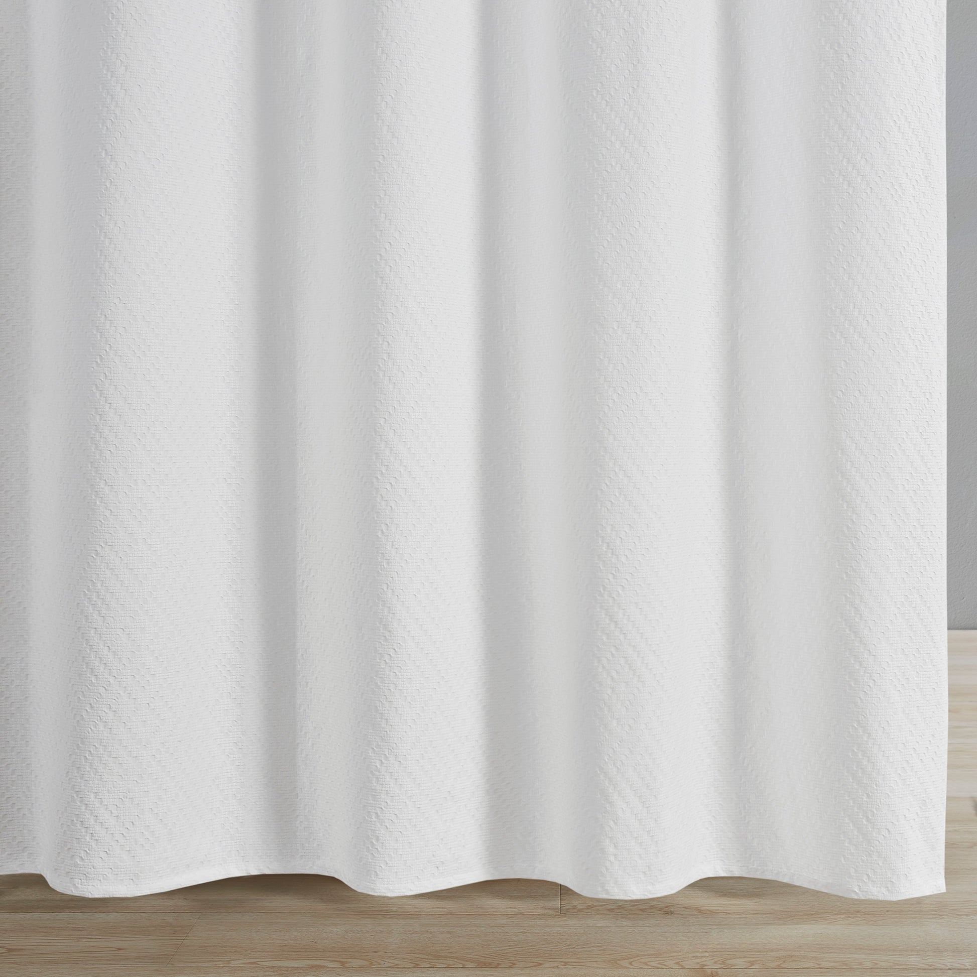 Matelasse Shower Curtain white-cotton