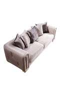 Impreza 2Pc Modern Living Room Set in Beige beige-velvet-wood-primary living