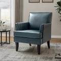 Lapithae Armchair with Solid Wooden Legs and Nailhead turquoise-foam-pu