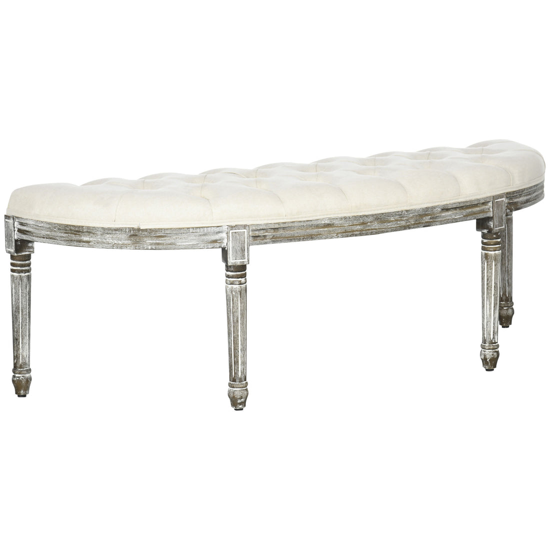Semi Circle End of Bed Bench with Tufted Design