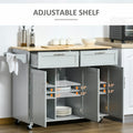 Mobile Kitchen Island with Storage, Kitchen Cart with grey-mdf