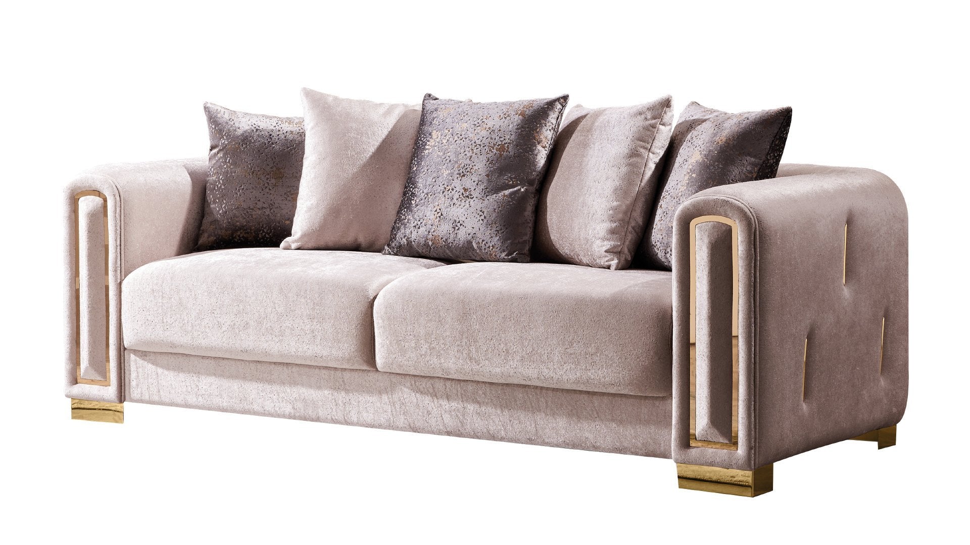 Impreza Modern Style Sofa in Beige beige-velvet-wood-primary living