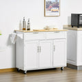 Mobile Kitchen Island with Storage, Kitchen Cart with white-mdf