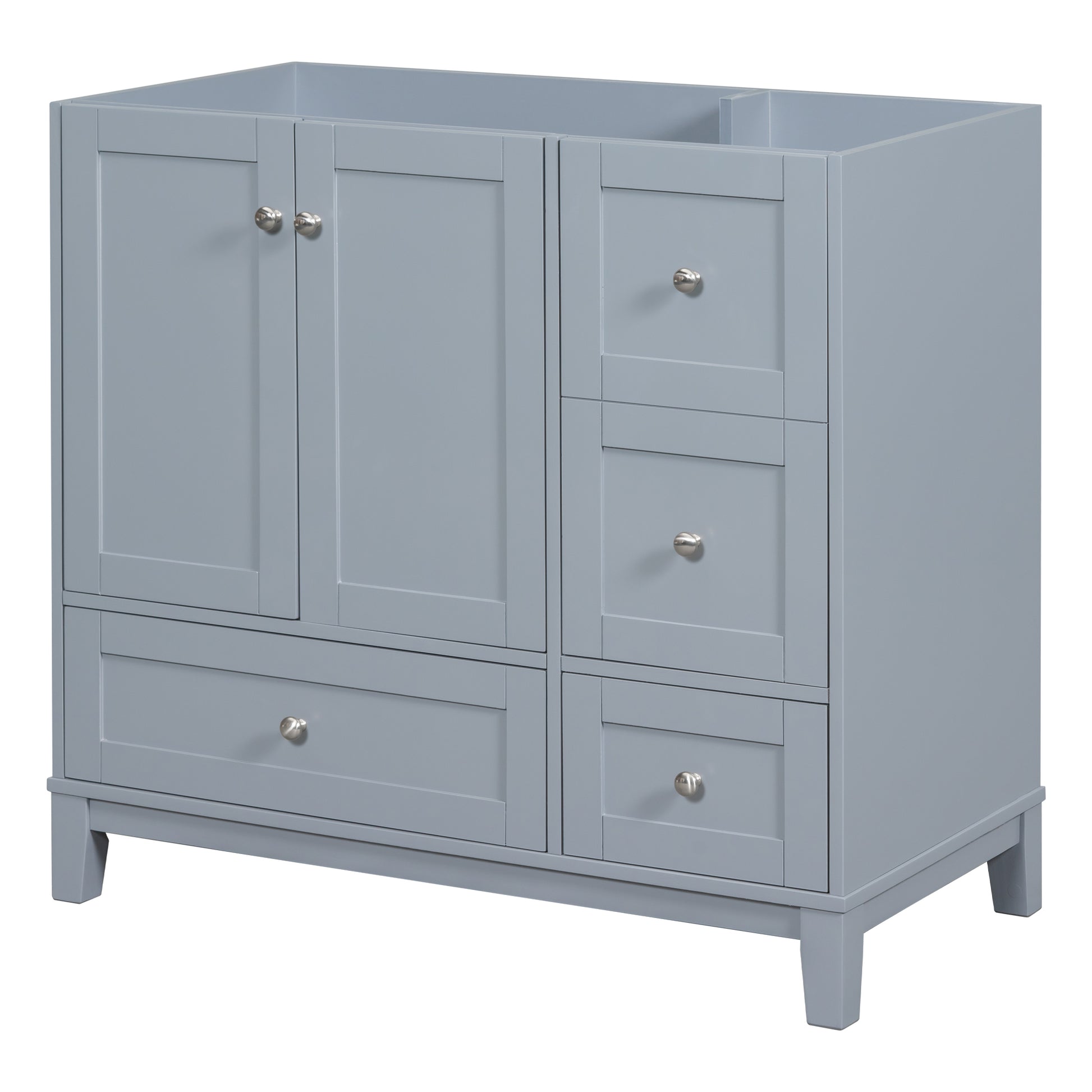 Cabinet Only 36" Bathroom Vanity Grey Blue Sink not grey-blue-solid wood+mdf