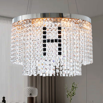 Modern Crystal Chandelier for Living Room Round