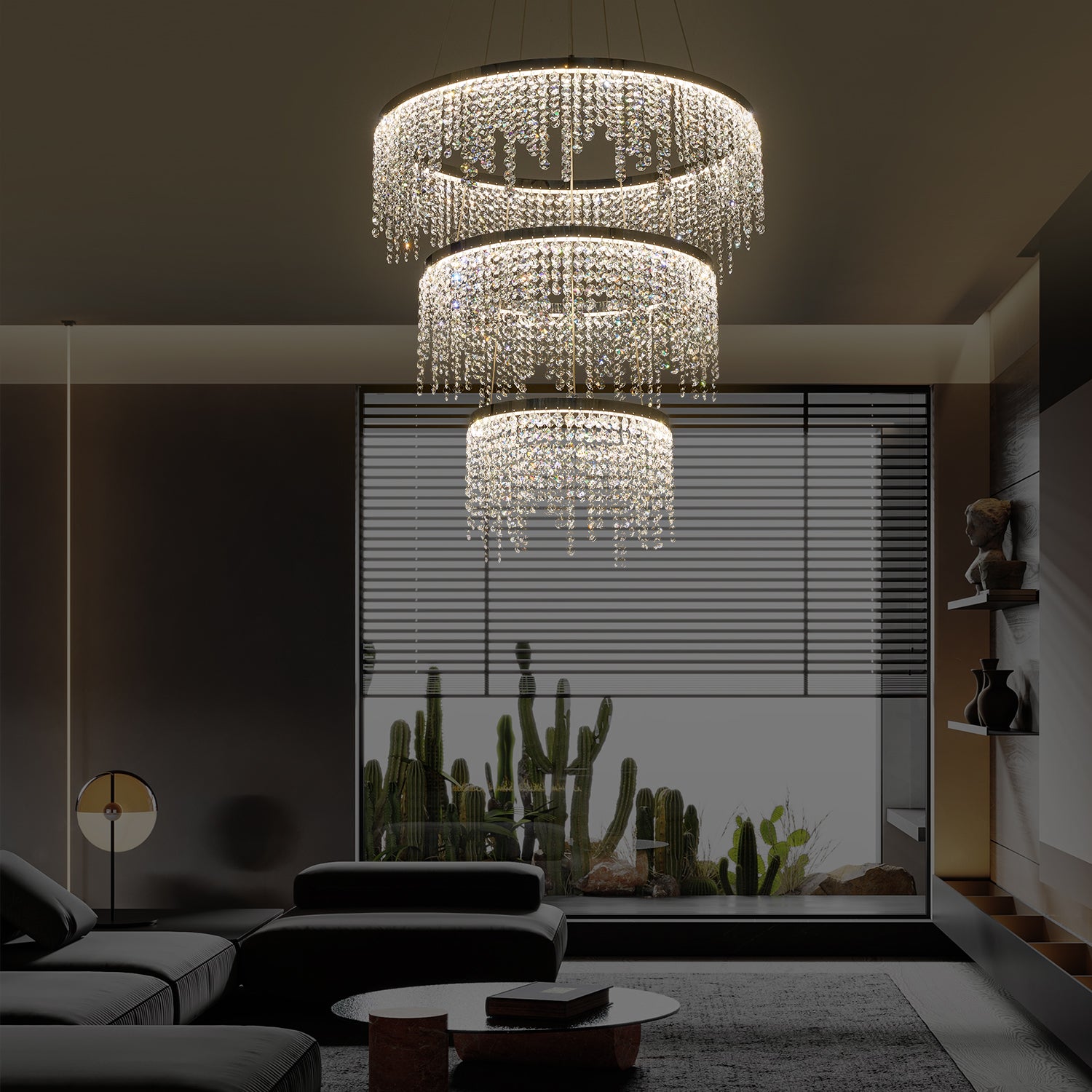 Fancy hanging ceiling lamps luxury modern pendant transparent-modern-crystal