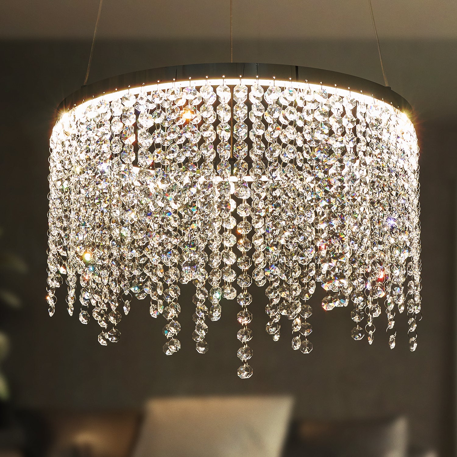 Fancy hanging ceiling lamps luxury modern pendant transparent-modern-crystal