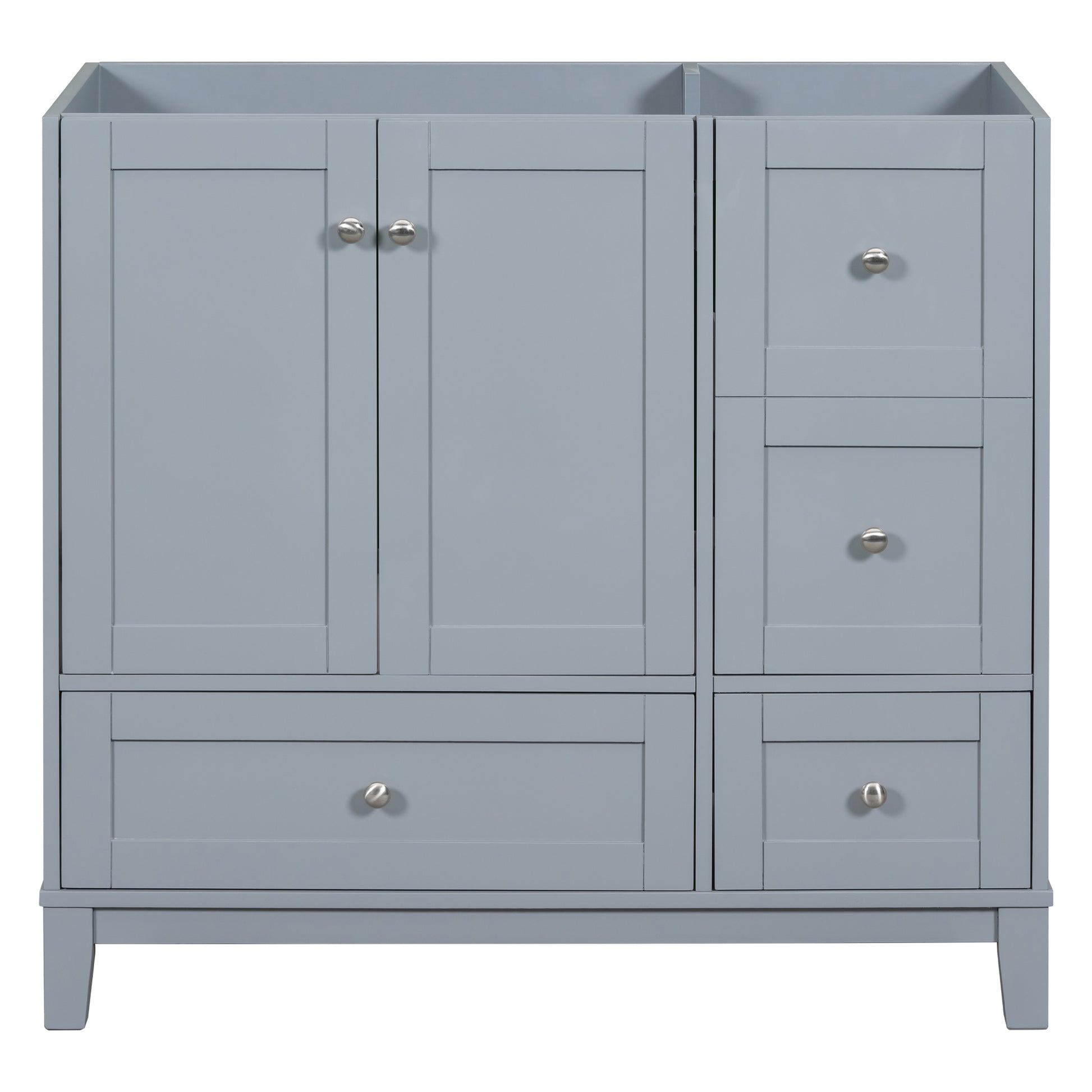 Cabinet Only 36" Bathroom Vanity Grey Blue Sink not grey-blue-solid wood+mdf