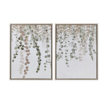 Eucalyptus 2 piece Framed Canvas Wall Decor Set