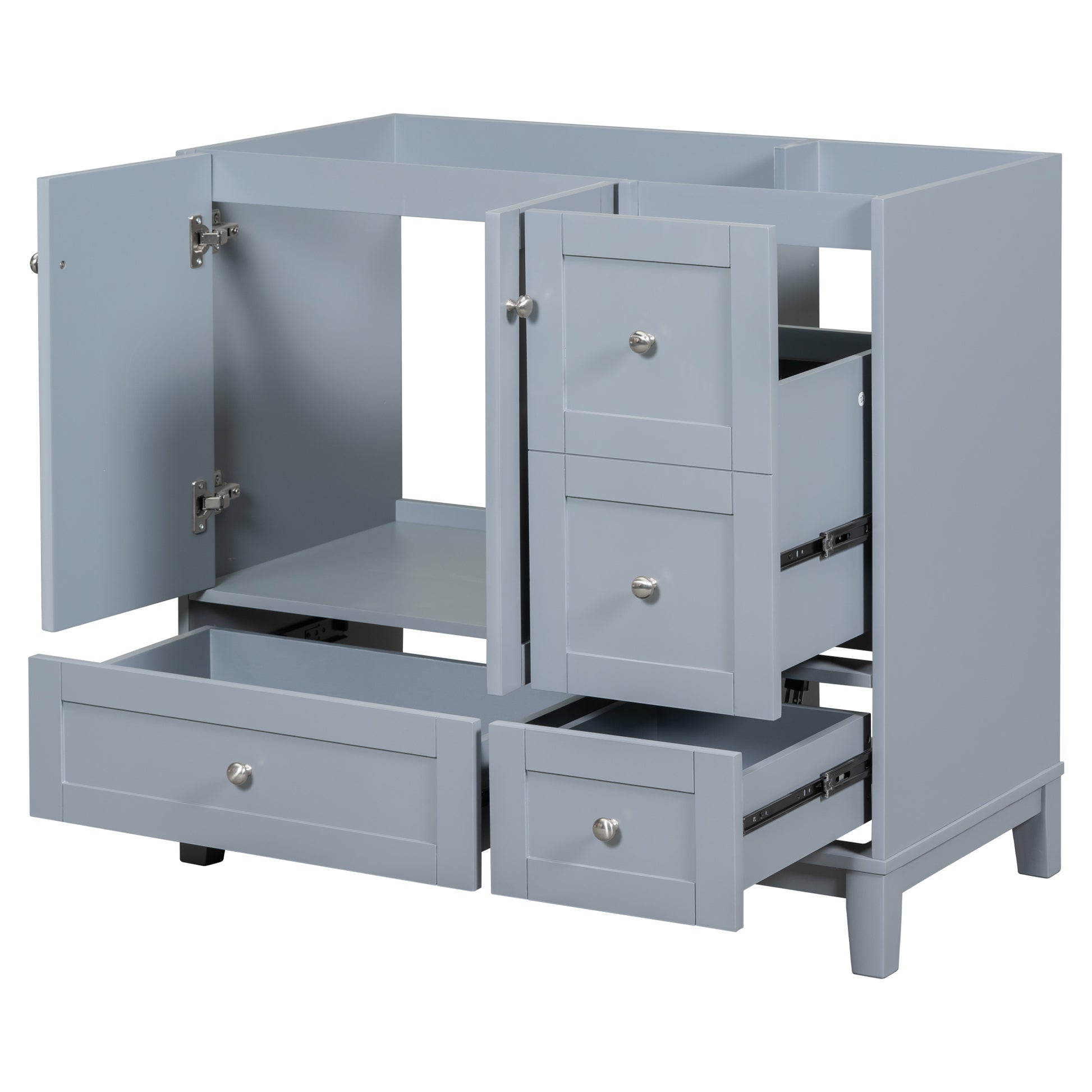 Cabinet Only 36" Bathroom Vanity Grey Blue Sink not grey-blue-solid wood+mdf