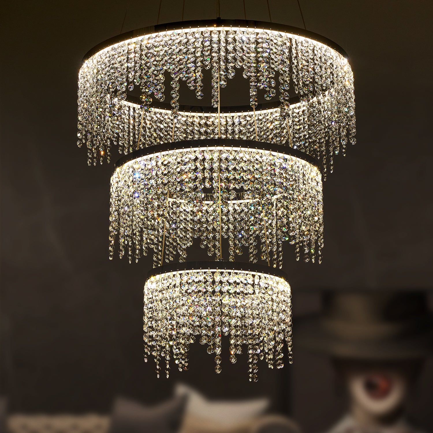 Fancy hanging ceiling lamps luxury modern pendant transparent-modern-crystal