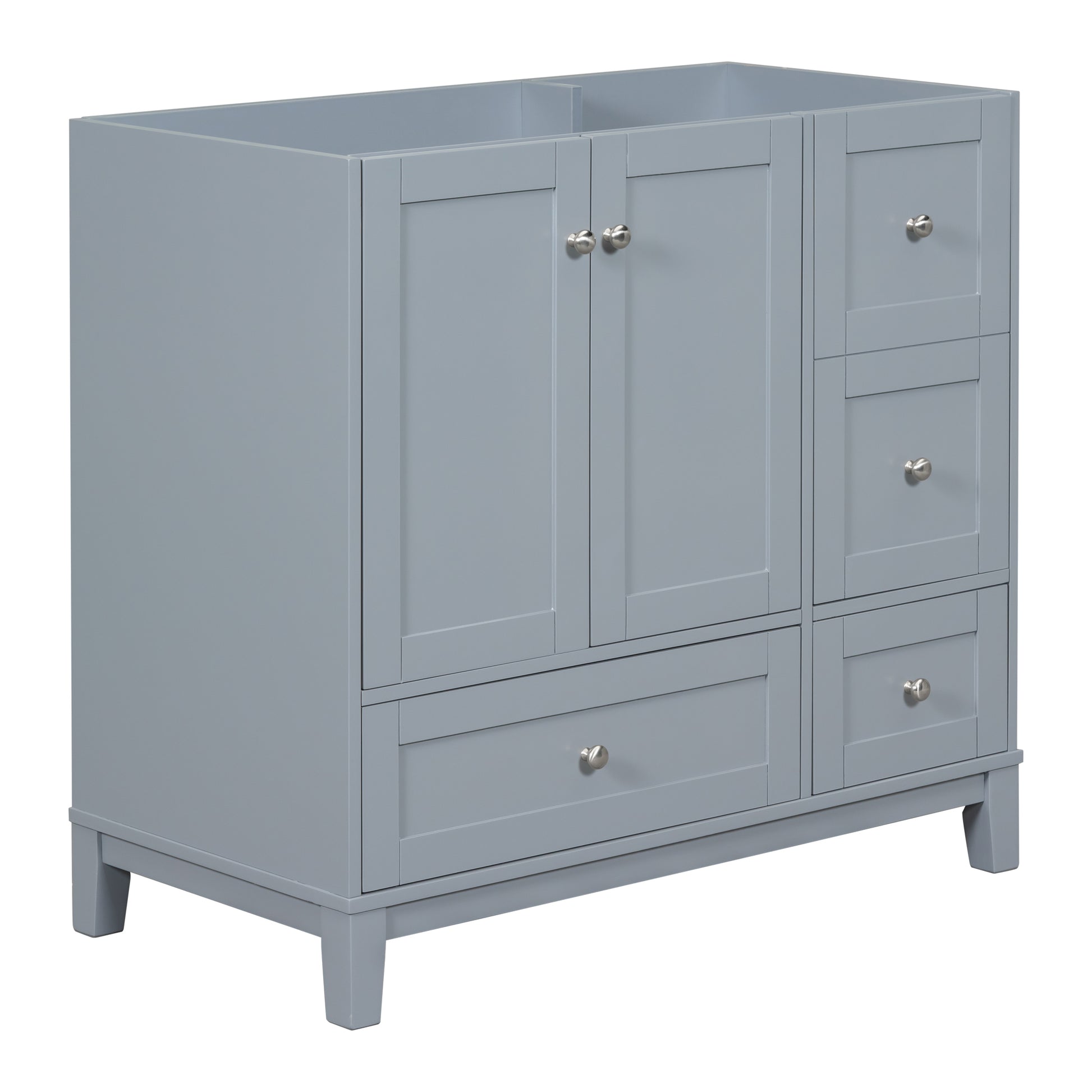 Cabinet Only 36" Bathroom Vanity Grey Blue Sink not grey-blue-solid wood+mdf