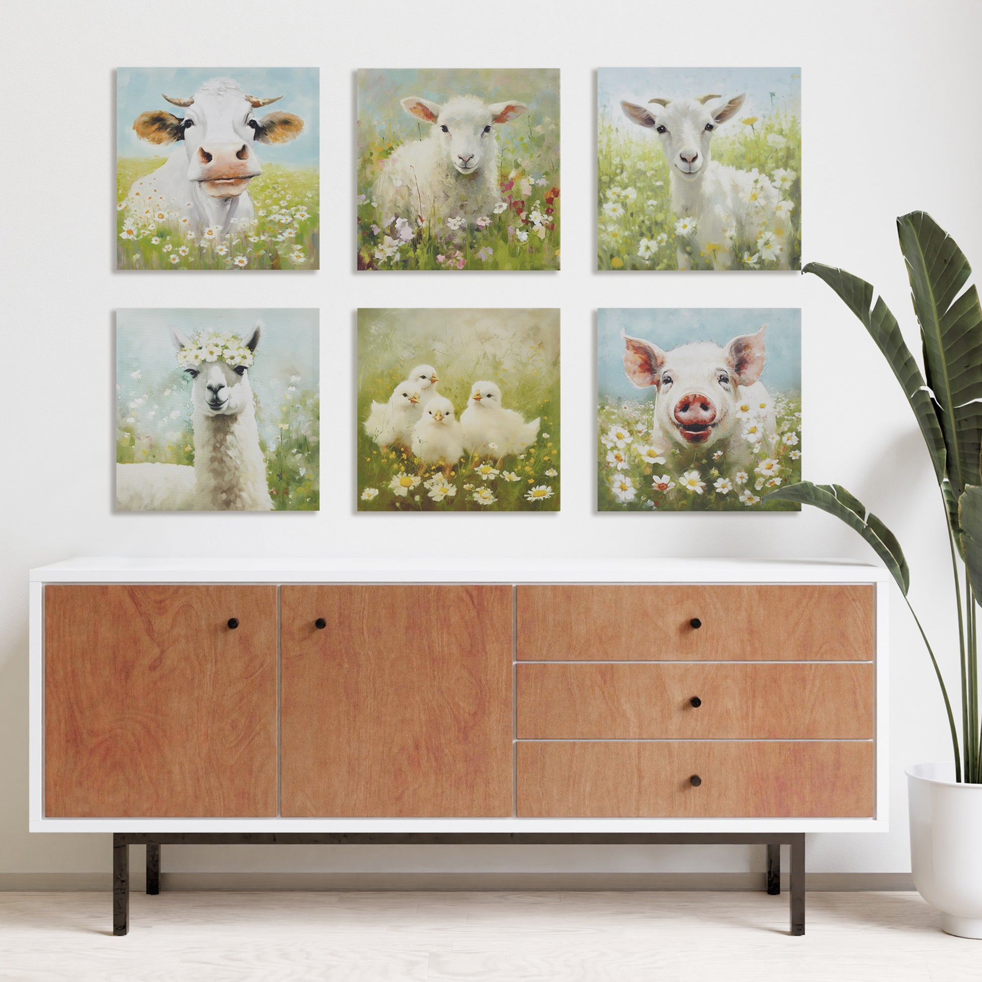 Lamb Canvas Wall Art lamb+green multi-mdf
