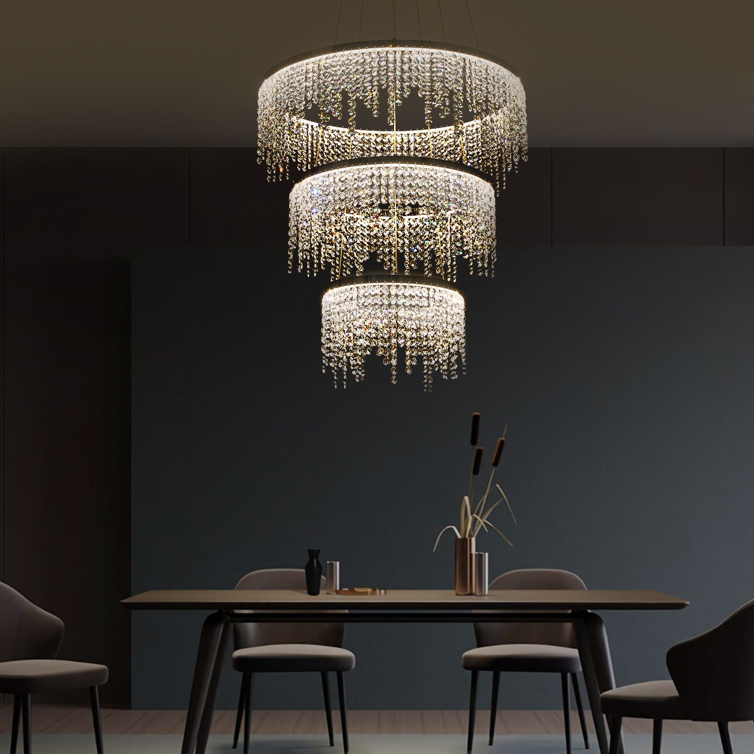 Fancy hanging ceiling lamps luxury modern pendant transparent-modern-crystal