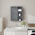 Bathroom Wall Cabinet in Gray Ready to Assemble grey-1-3-soft close doors-wall