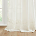 Embroidery Curtain Panel Single white-polyester