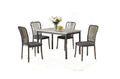 Dinette 5pc Dining Set Table And 4x Chairs Faux Marble gray-seats 4-metal-dining room-48